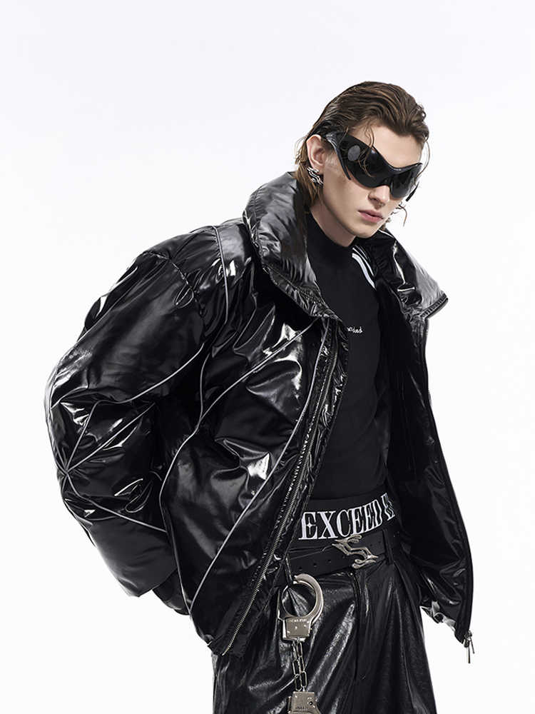 Men's Winter Reflective Line Bread Coat Thickened LadyShow.Store