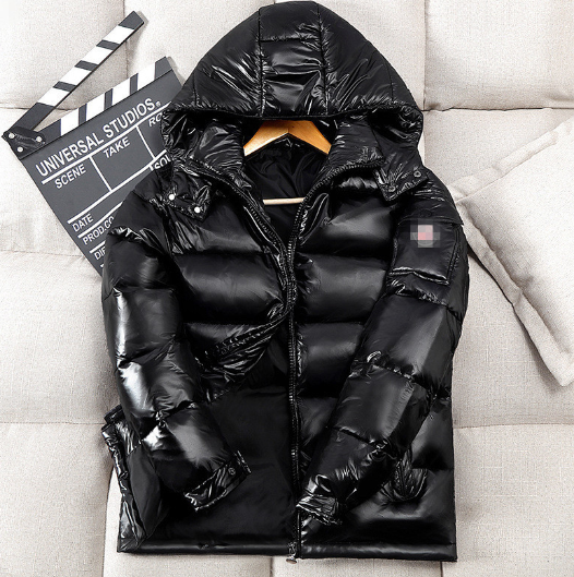 Men's Hooded Shiny Puffer Jacket - Casual Winter Coat Pi-Mart