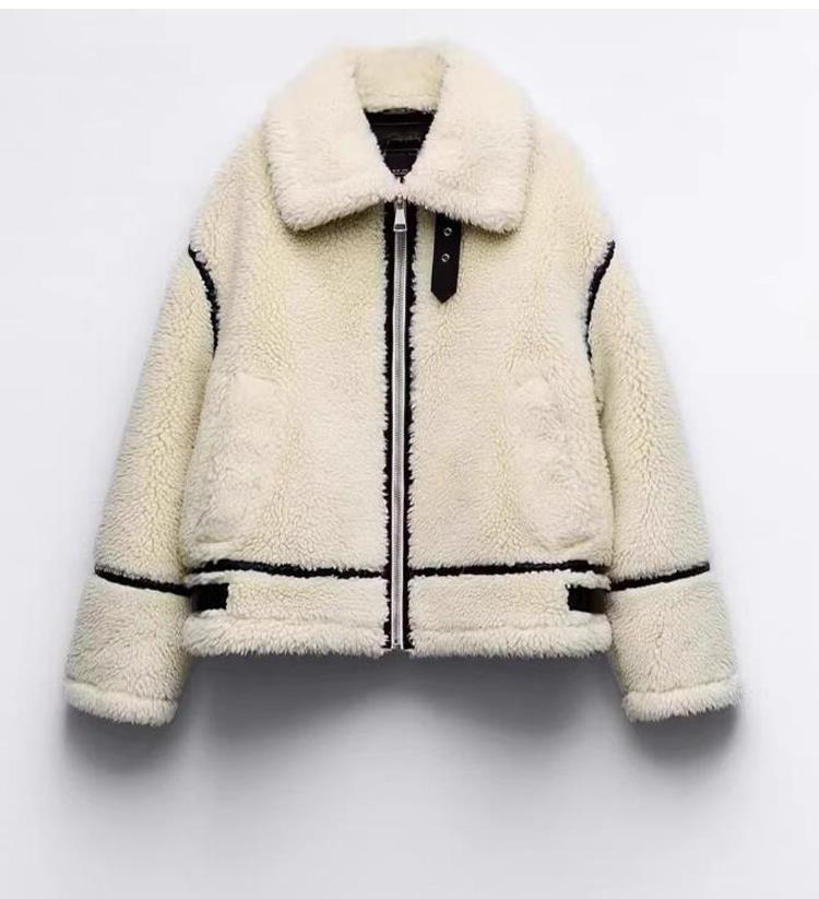 TAOP&ZA Women's Fall Winter Fleece Shearling Jacket Pi-Mart