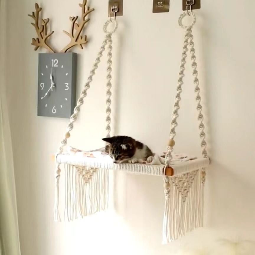 Bohemian-style Cotton Rope Hand-woven Pet Hammock Basket Pet Bed Pets Fashion