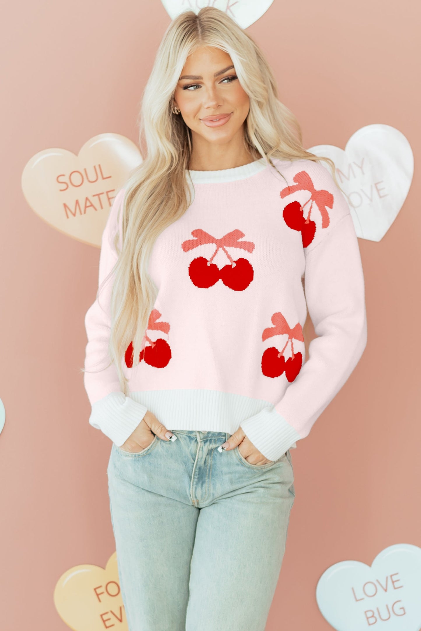 Nevaeh Pattern Drop Shoulder Sweater LuxuryLifeWay Online Store