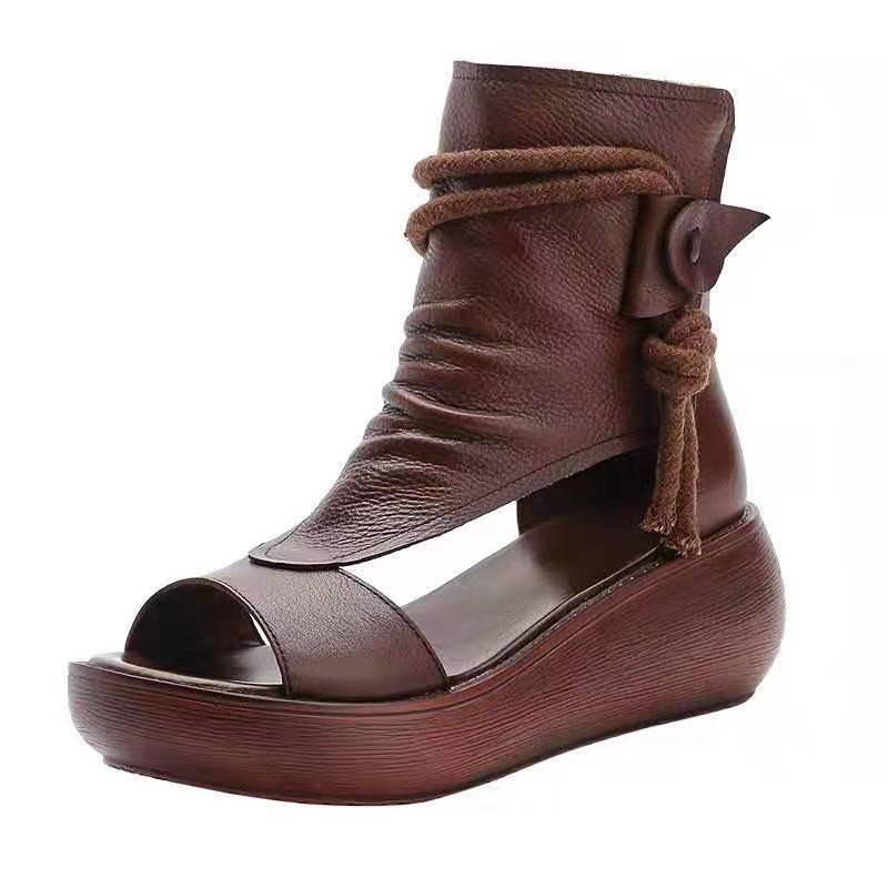 Vintage PU Leather Women’s Summer Roman Sandals Best YouTube Store
