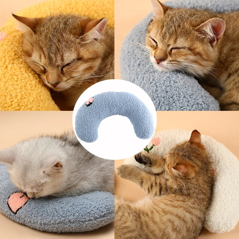 Little Pillow For Cats Fashion Neck Protector Deep Sleep Puppy U-Shaped Pillow Pets Pillow Kitten Headrest Dog Sleeping Pillow Pet Products Pets Fashion