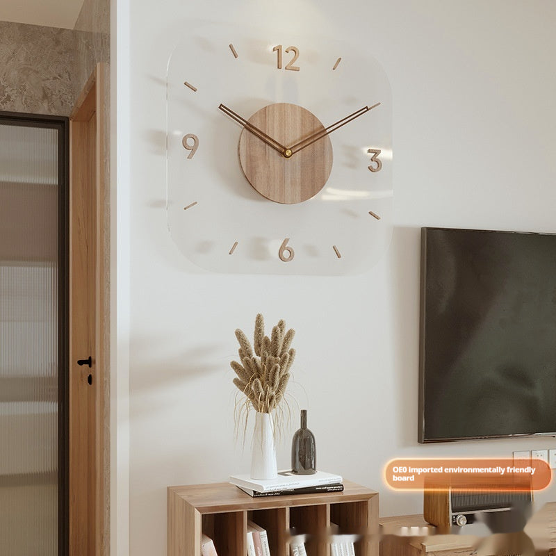 Creative Transparent Wooden Frame Wall Clock PearlNestDecor.com