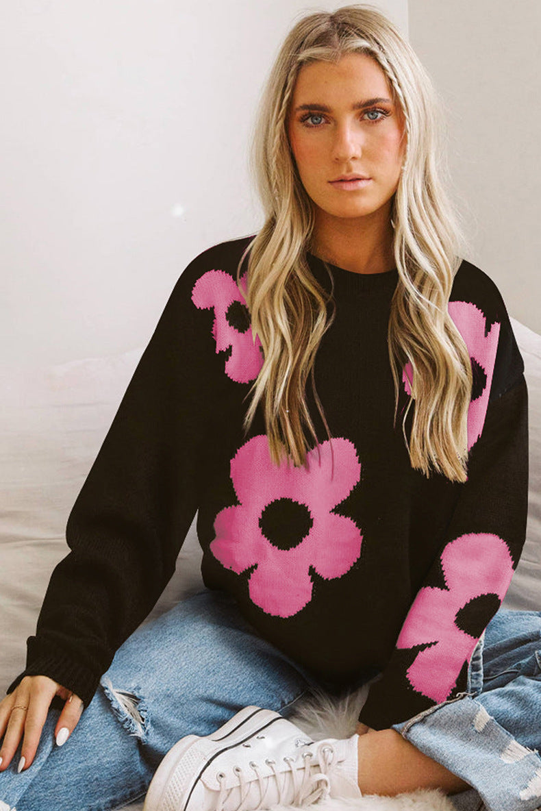 Floral Print European-Style Sweater NorixaFashion.com