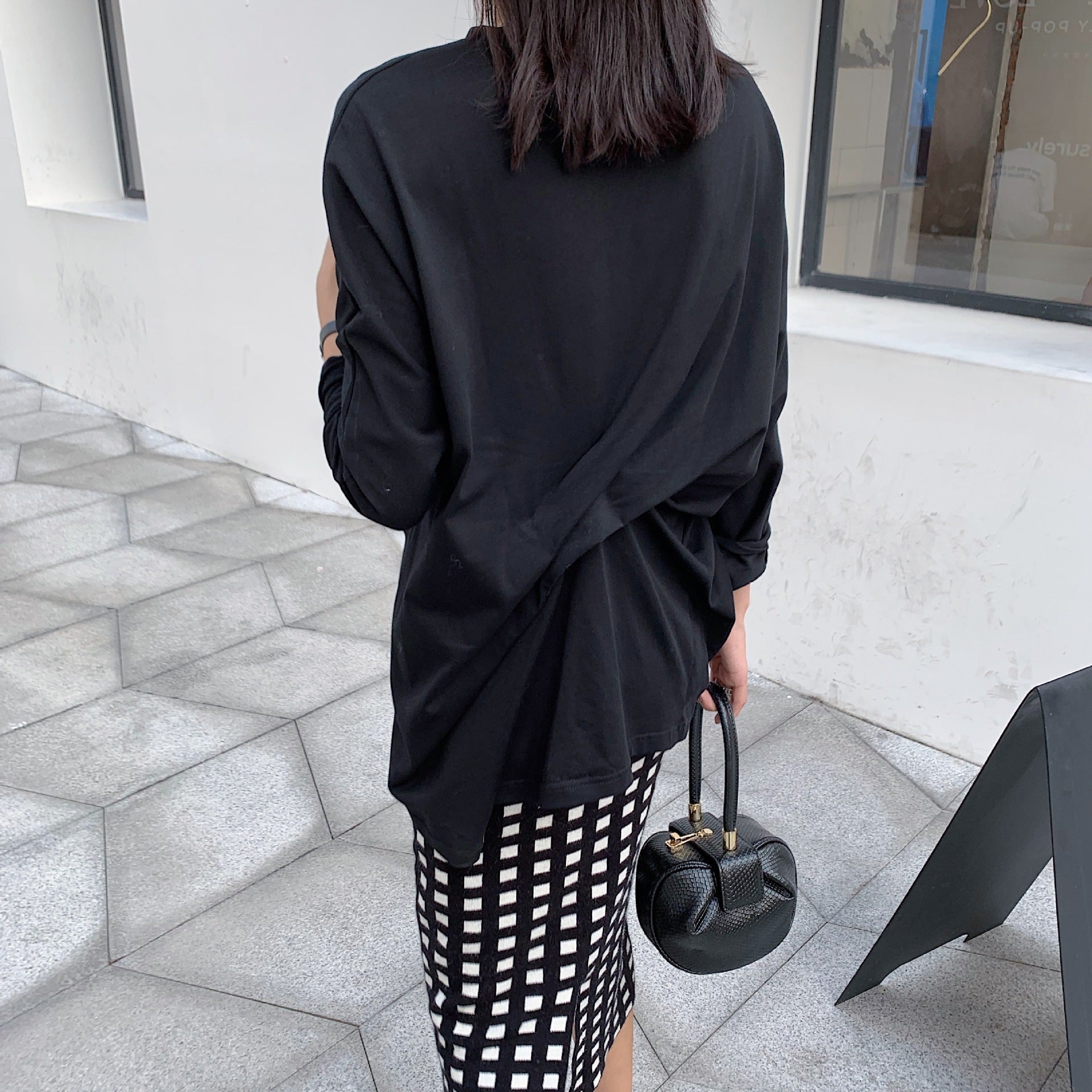 Wrinkled Long Sleeve T-Shirt Pi-Mart