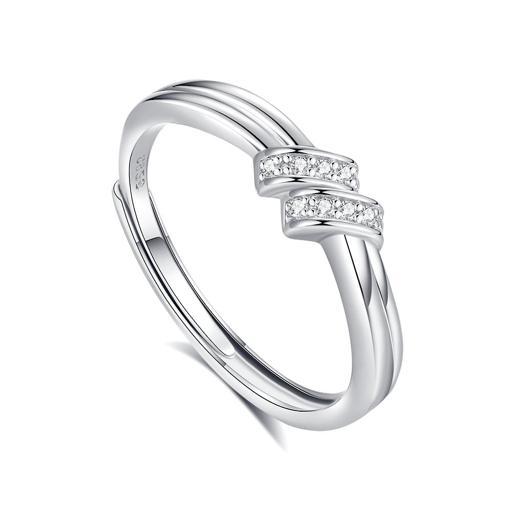 S925 Silver Adjustable Ring For Couples LadyShow.Store