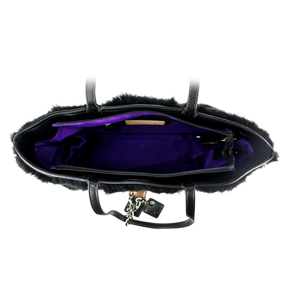 Olivia Fur+Leather Handbag - Black LadyShow.Store