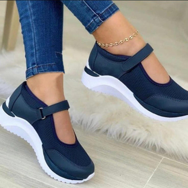 Women's Round Toe Velcro Platform Sandals LadyShow.Store