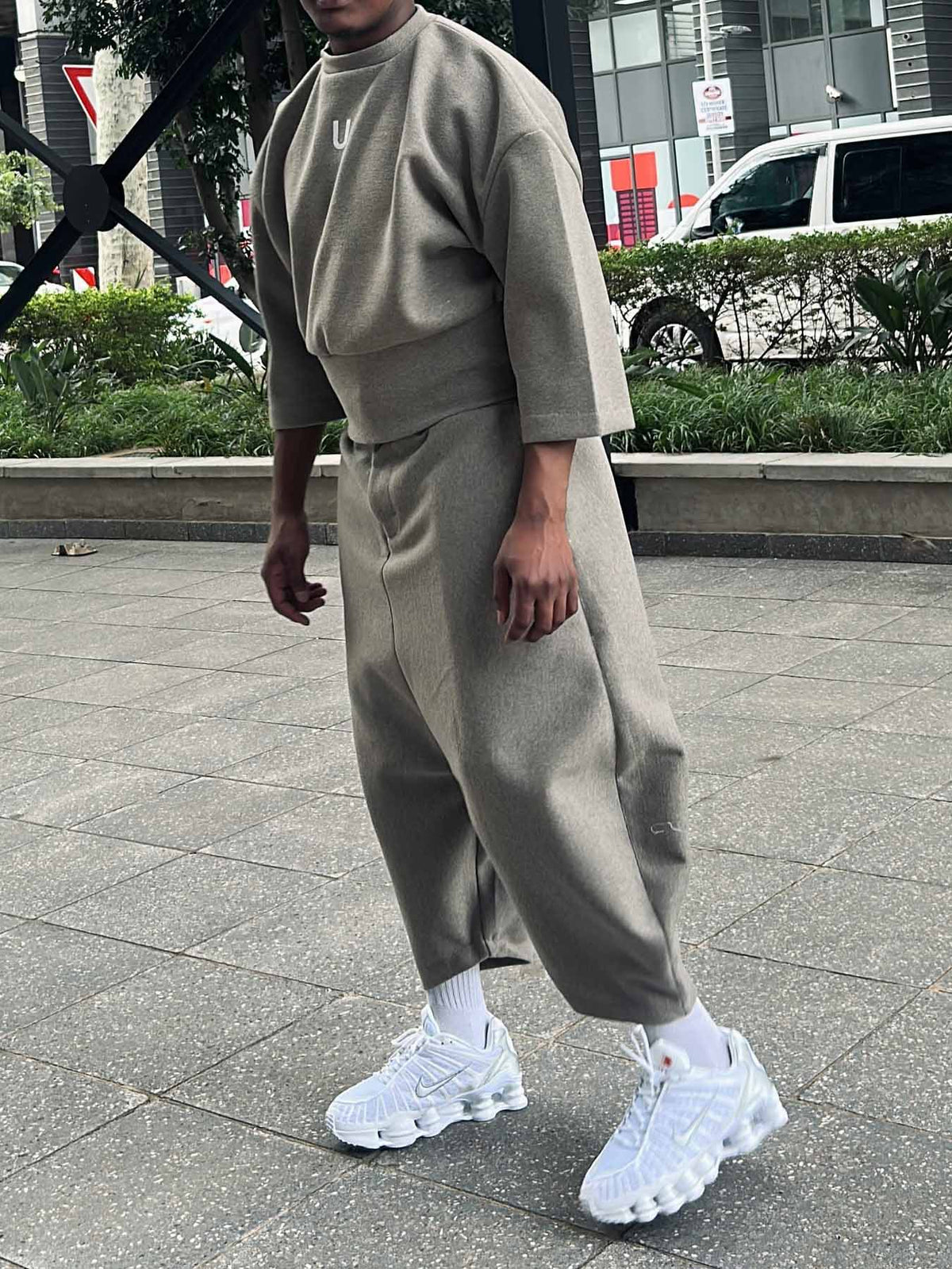 Casual Men's Ash - Grey Baggy Top And Harem - Style Pants Set NorixaFashion.com