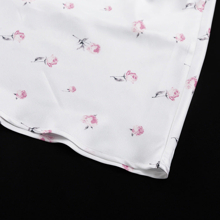 Floral V-neck Short-sleeved High-waisted Bodycon Dress NorixaFashion.com