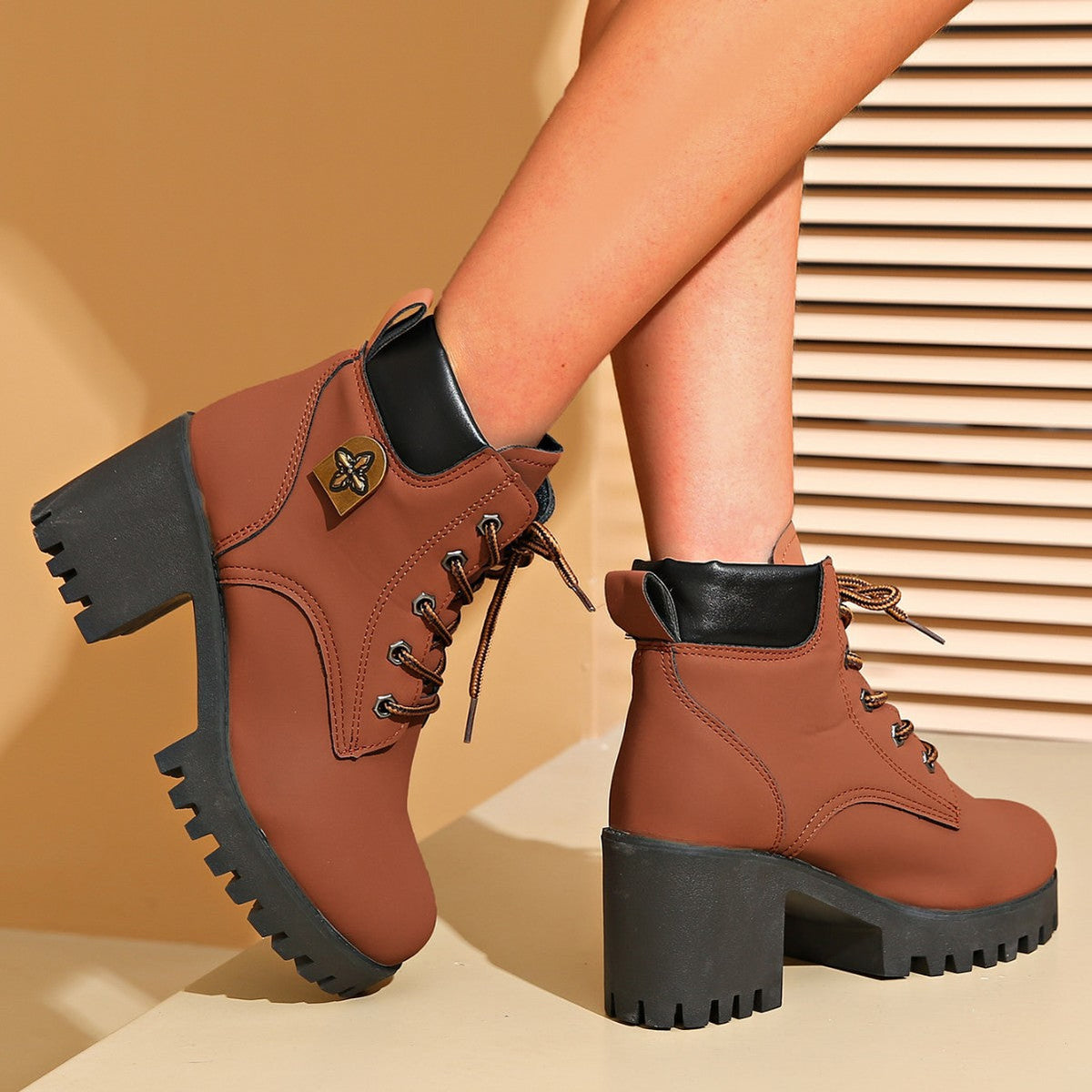 Chunky Heel Plus Size Martin Boots Thick Bottom Fashion All-match LadyShow.Store
