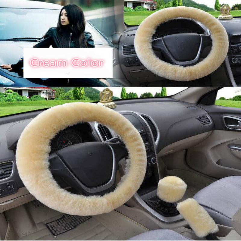 Car Steering Wheel Cover, Pure Wool Plush Design Pi-Mart