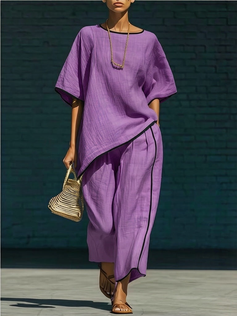 Casual Resort-Style Fashionable Loose Two-Piece Set For Women NorixaFashion.com
