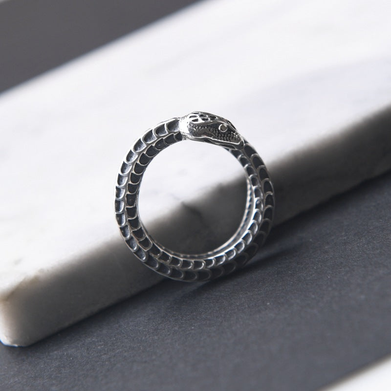 Ornament S925 Silver Snake Ring LadyShow.Store