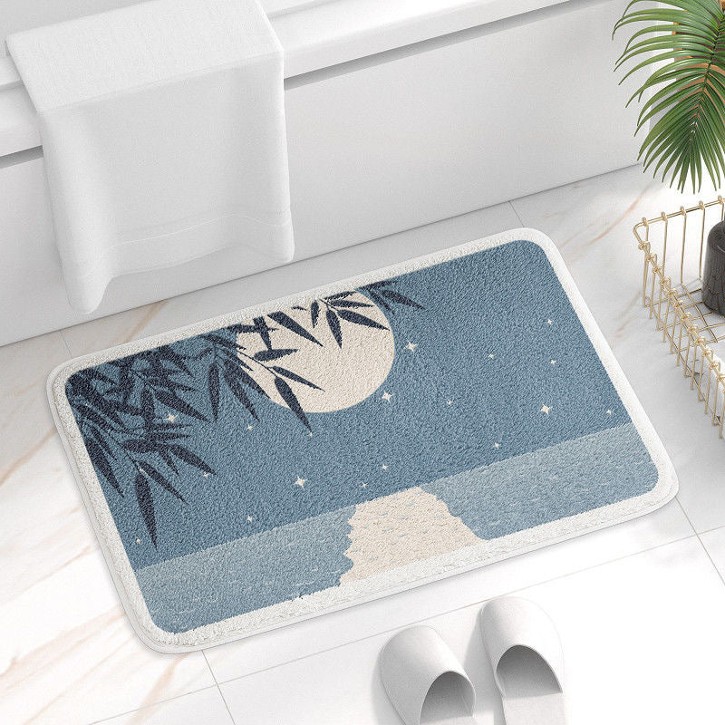 Household Simple Oval Cashmere Bathroom Mat