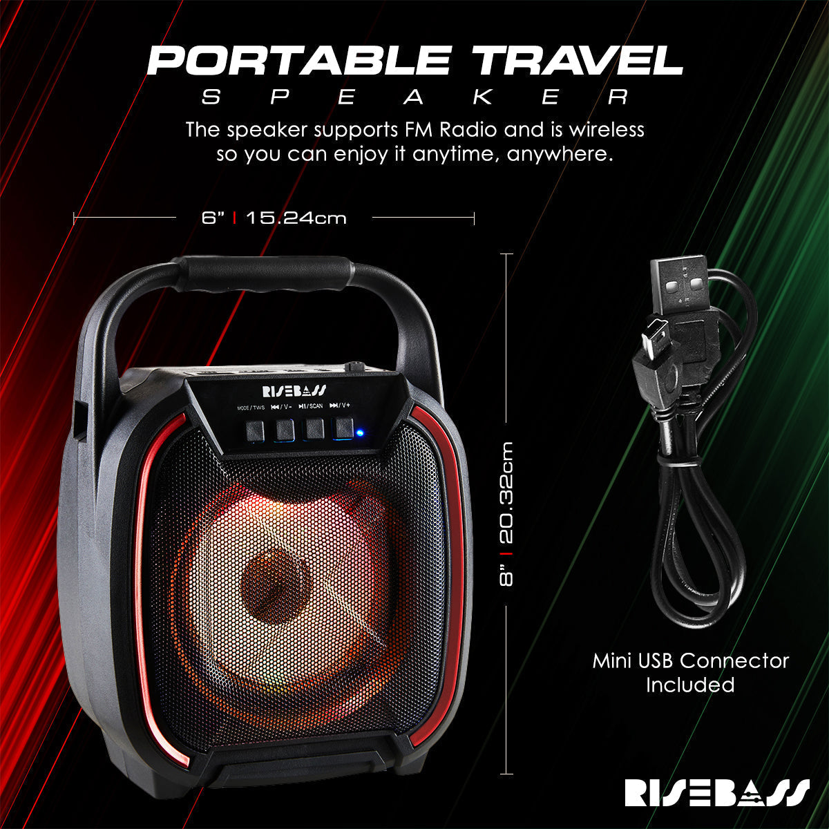 8" 600 watt Speaker - Portable Wireless Bluetooth Speaker with TWS Function LuxuryLifeWay Online Store