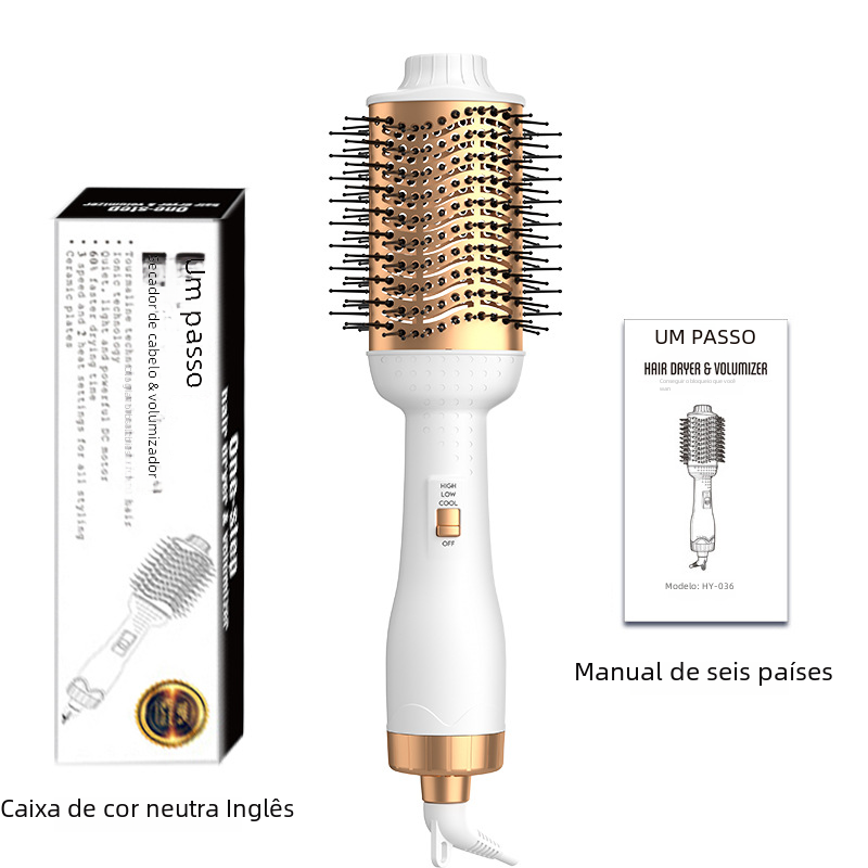 Black Gold Multifunctional Ionic Hair Dryer Brush LadyShow.Store