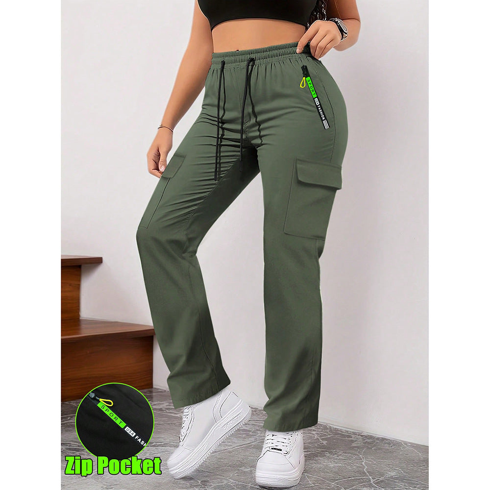 Women's Casual Retro Large Pocket Casual Pants LadyShow.Store