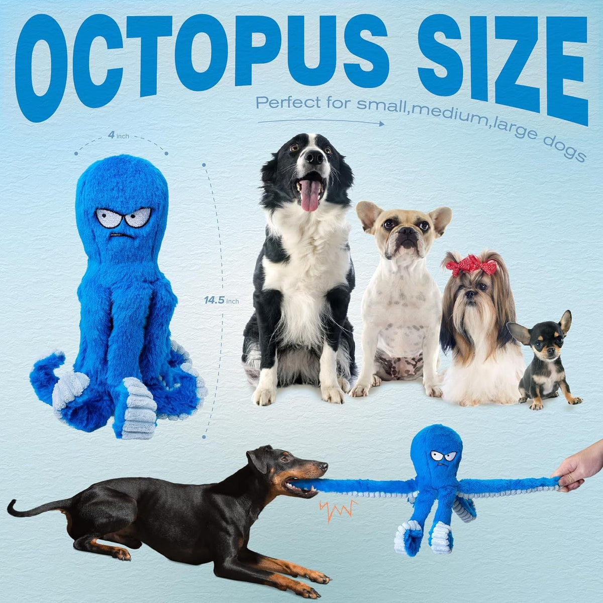 Stuffed Tough Dog Chew Toys Large Dog Toys To Keep Them Busy Interactive Squeaky Toys Tug Of War Crinkle Puppy Dog Toy Pets Fashion