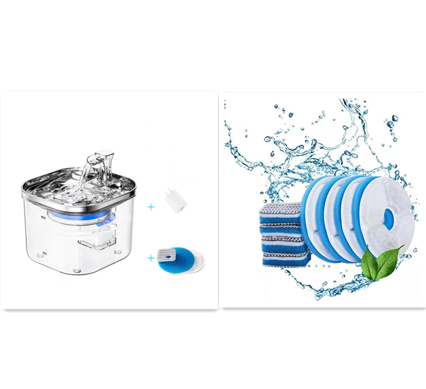 Pet Cat Dog Stainless Steel Automatic Circulation Water Dispenser Intelligent Fountain Pets Accessories Pets Fashion