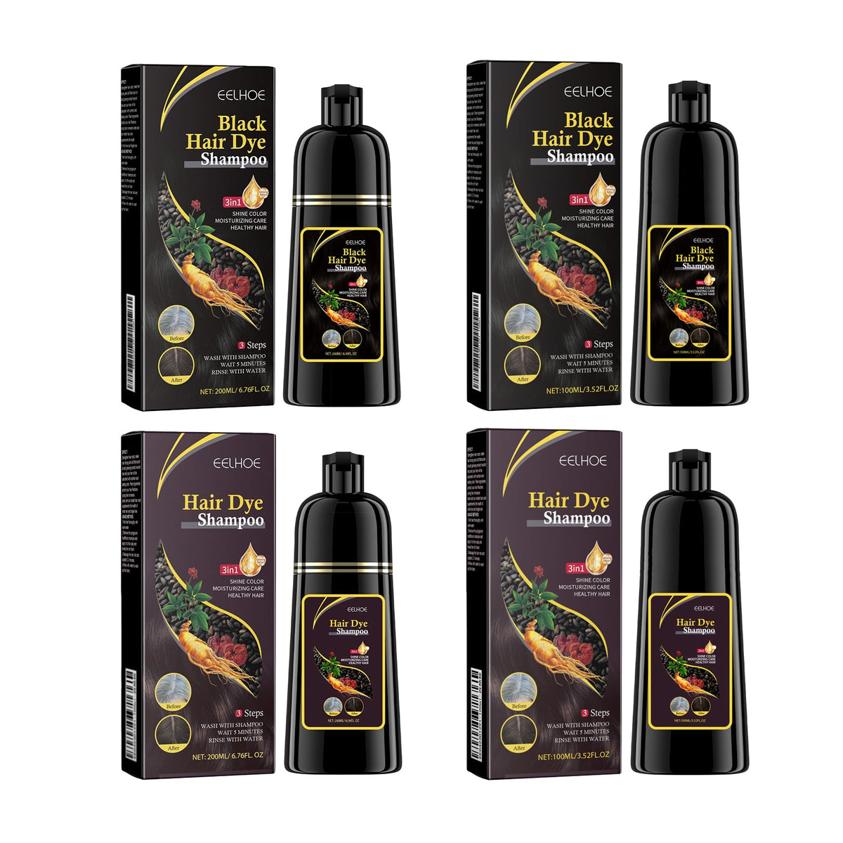 Herbal E Ssence Hair Dye Shampoo, Plant-Based Care, DIY, Long-Lasting Color, Healthy Hair Coloring Tri Light Beauty
