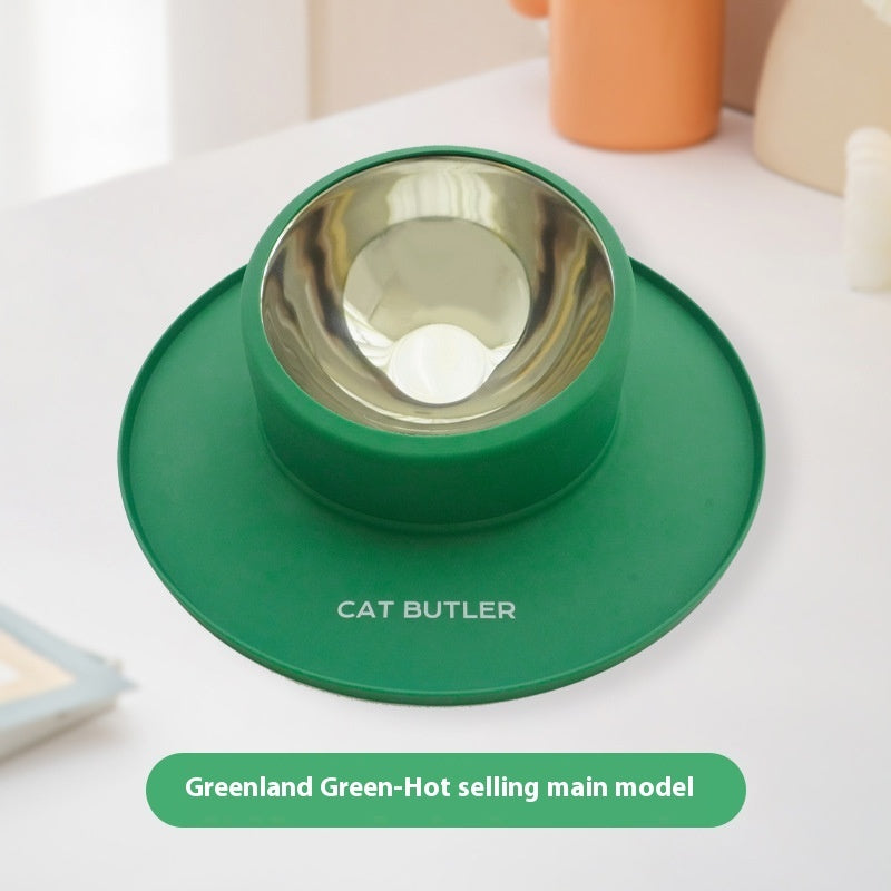 Cat And Dog Bowl Silicone Stainless Steel Pet Non-slip Leak-proof Pets Fashion
