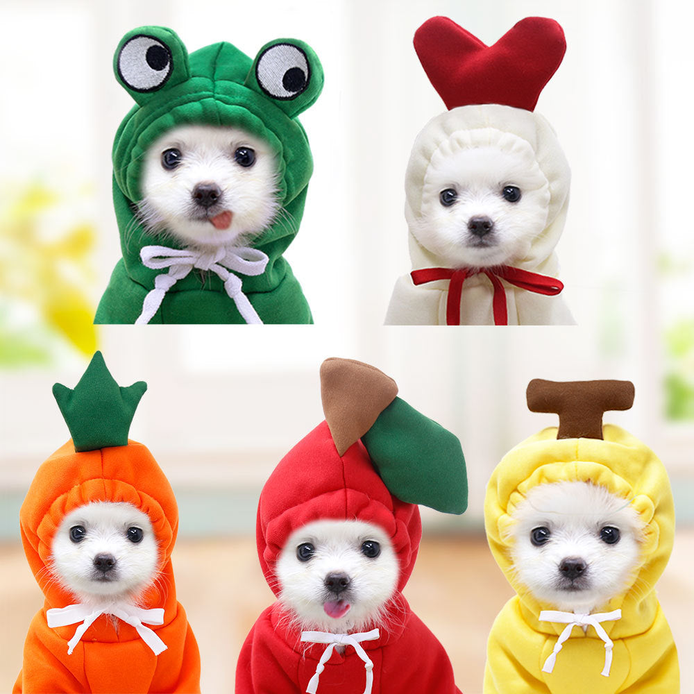 Cute Fruit Dog Clothes For Small Dogs Hoodies Winter Warm Fleece Pet Clothing Puppy Cat Costume Coat For French Chihuahua Outfit Best YouTube Store