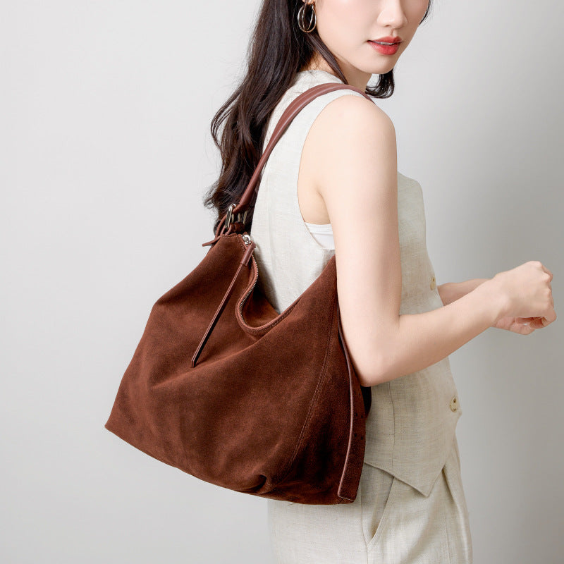 High-end Casual Underarm Tote Bag Made From Top-layer Cowhide LadyShow.Store