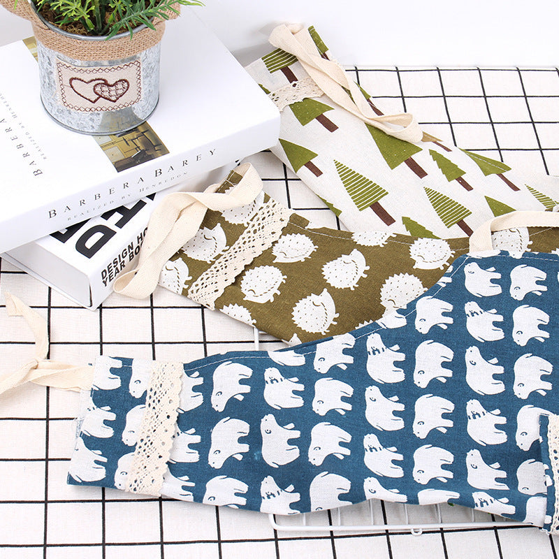 Japanese Style Cotton And Linen Sleeveless Apron Kitchen PearlNestDecor.com