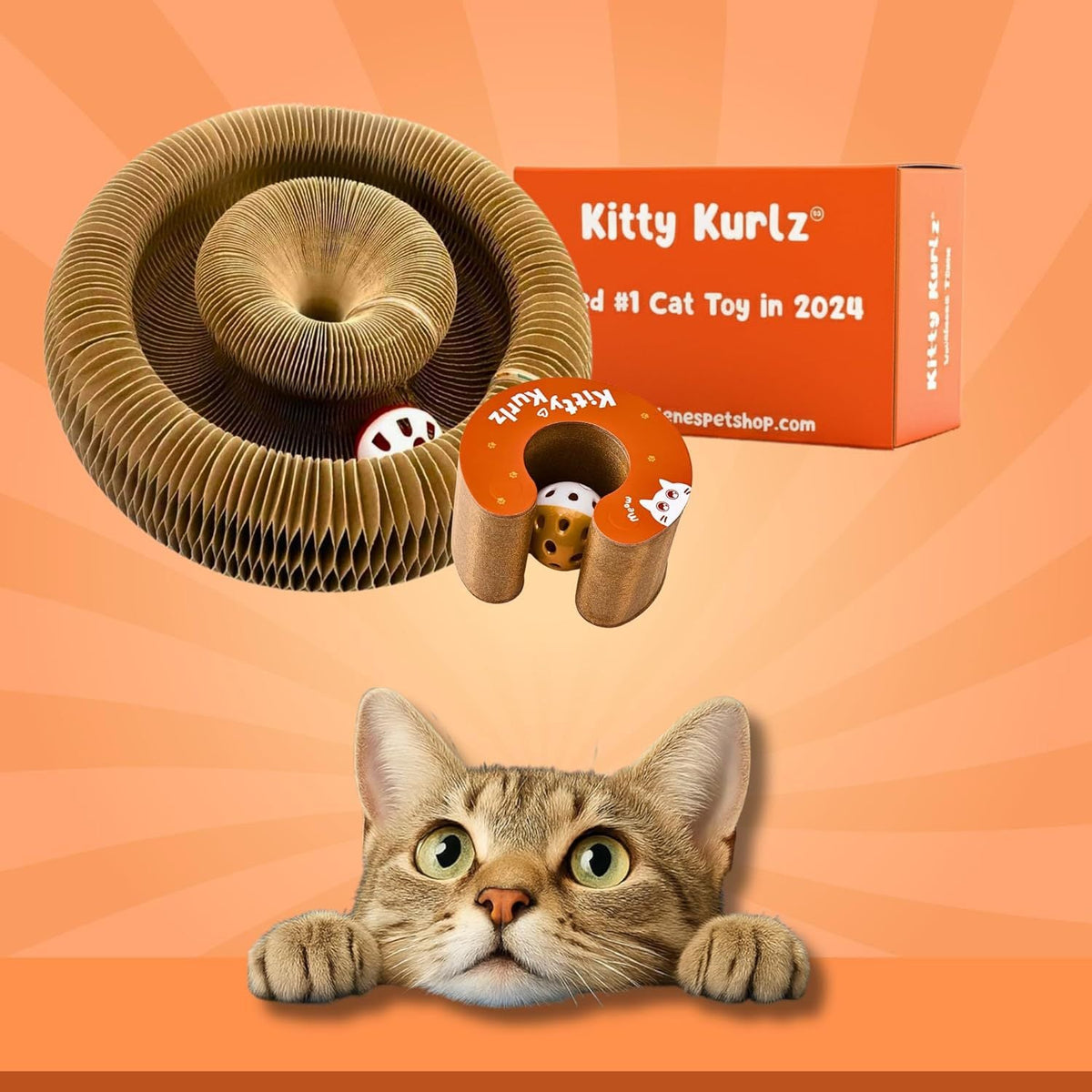 Cat Toy With Bells Accordion-style Scratching Post For Cats Pets Fashion