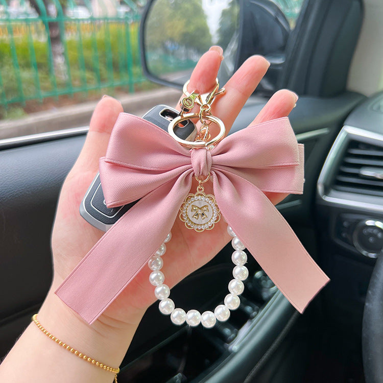 Bow Pearl Metal Keychains Decoration LadyShow.Store