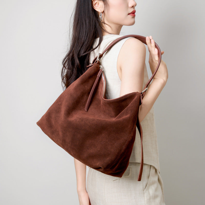 High-end Casual Underarm Tote Bag Made From Top-layer Cowhide LadyShow.Store