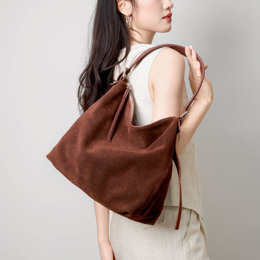 High-end Casual Underarm Tote Bag Made From Top-layer Cowhide LadyShow.Store