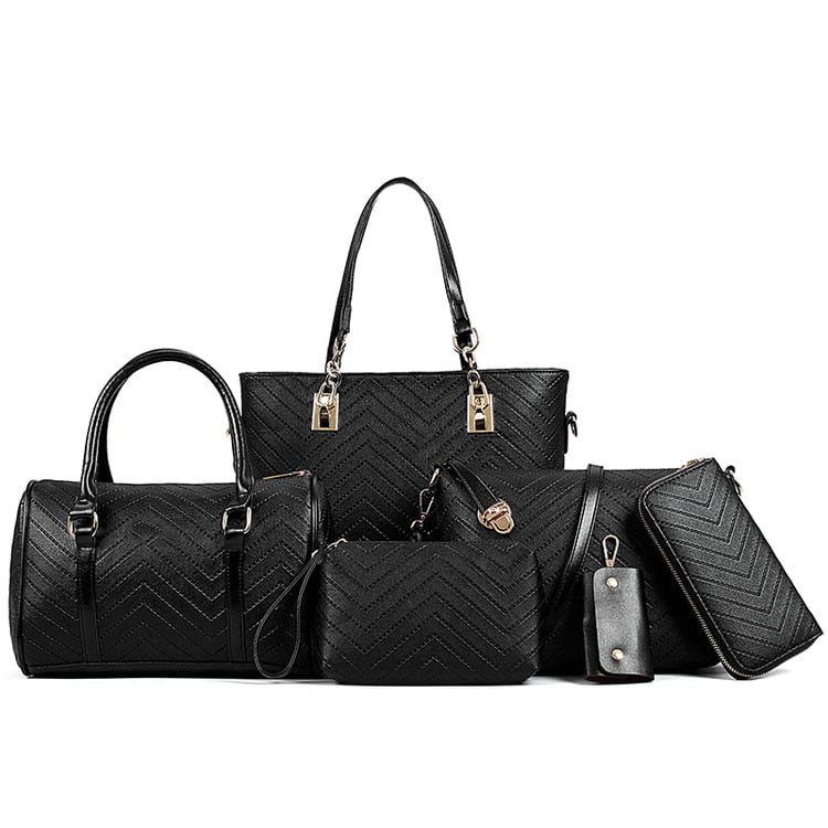 Trendy Embossed Six-Piece Mother Bag Set LadyShow.Store