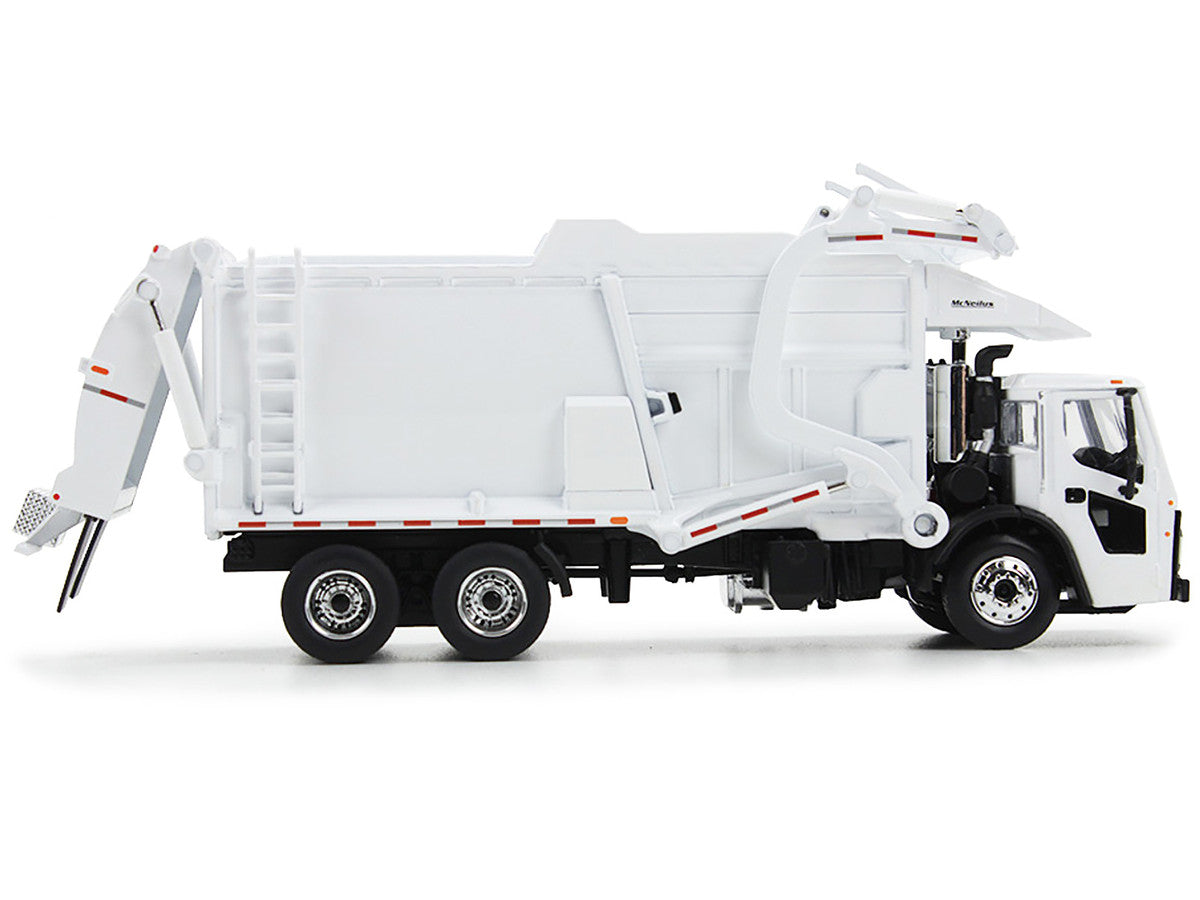 Mack LR Refuse Garbage Truck with McNeilus Meridian Front Loader White with Trash Bin 1/64 Diecast Model by DCP/First Gear LuxuryLifeWay Online Store