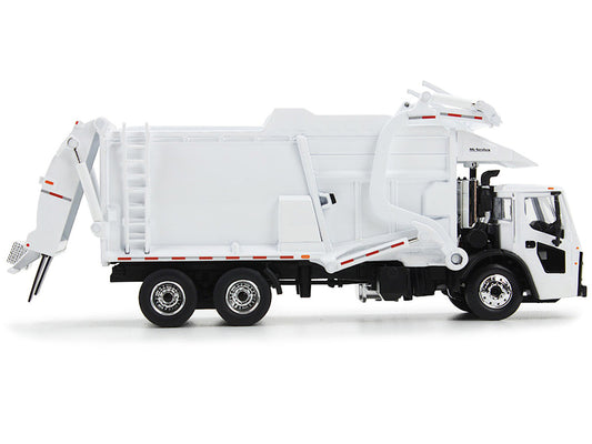 Mack LR Refuse Garbage Truck with McNeilus Meridian Front Loader White with Trash Bin 1/64 Diecast Model by DCP/First Gear LuxuryLifeWay Online Store