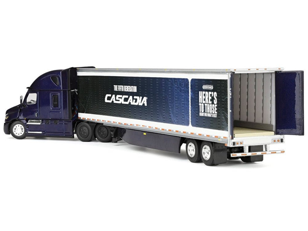 Freightliner Fifth Generation Cascadia Raised Roof Sleeper & 53' Utility Trailer with Skirts Midnight Blue 1/64 Diecast Model by DCP/First Gear LuxuryLifeWay Online Store