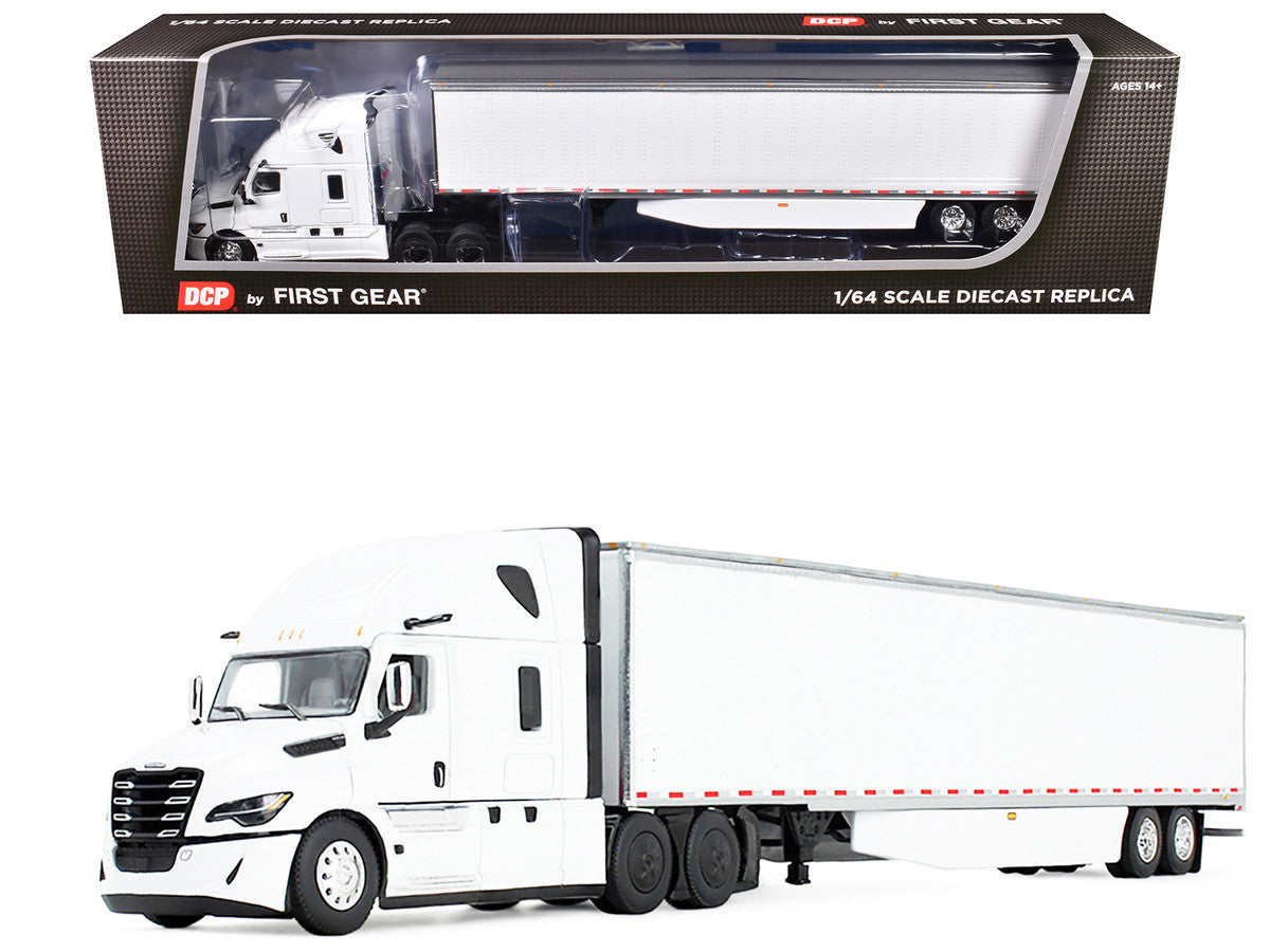 Freightliner Fifth Generation Cascadia Raised Roof Sleeper & 53' Utility Trailer with Skirts White 1/64 Diecast Model by DCP/First Gear LuxuryLifeWay Online Store