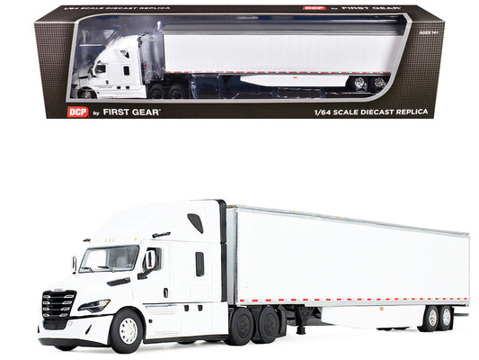 Freightliner Fifth Generation Cascadia Raised Roof Sleeper & 53' Utility Trailer with Skirts White 1/64 Diecast Model by DCP/First Gear LuxuryLifeWay Online Store