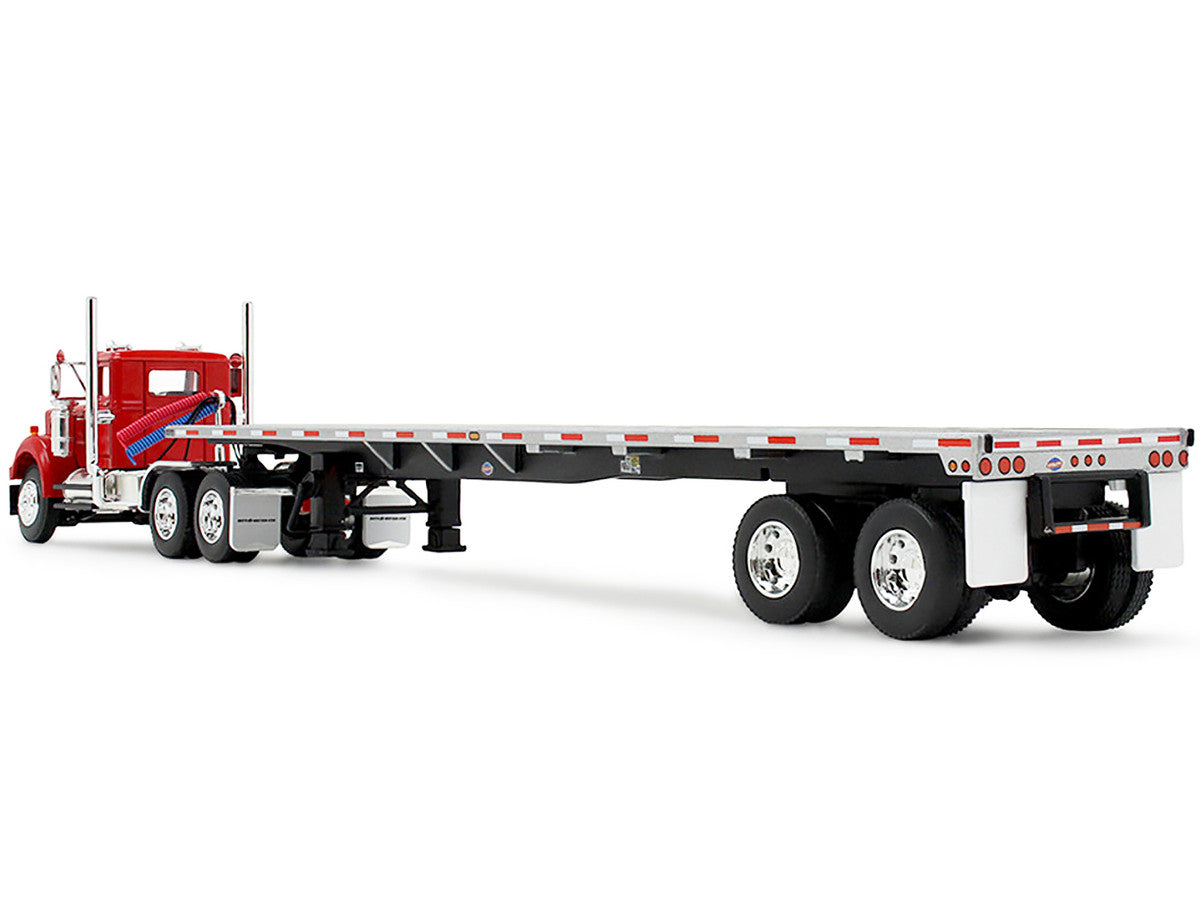 White Western Star 4900 Day Cab with 48’ Utility Flatbed Trailer Viper Red 1/64 Diecast Model by DCP/First Gear LuxuryLifeWay Online Store