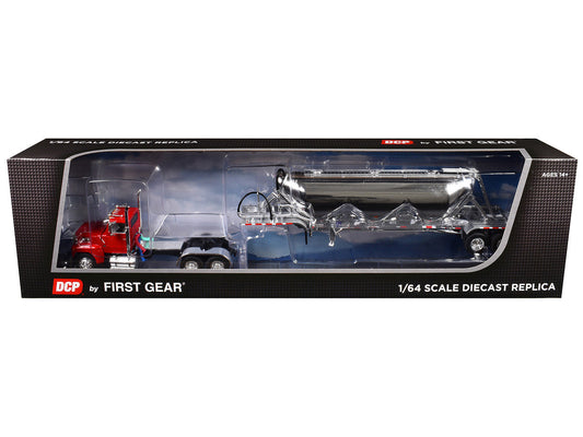 Ford LTL 9000 Day Cab with Heil Pneumatic Tank Trailer Heil Red 1/64 Diecast Model by DCP/First Gear LuxuryLifeWay Online Store
