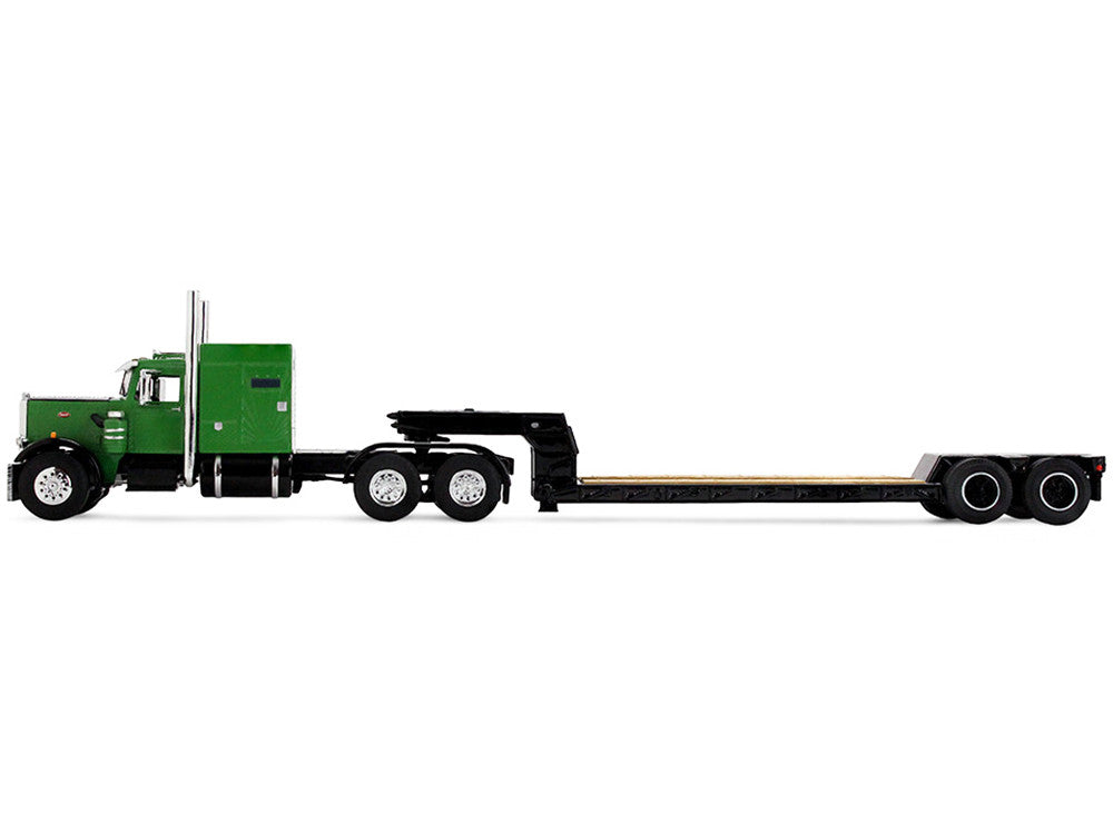 Peterbilt 351 with 60" Vintage Sleeper and Rogers Vintage Lowboy Trailer Green with Black Trailer 1/64 Diecast Model by DCP/First Gear LuxuryLifeWay Online Store