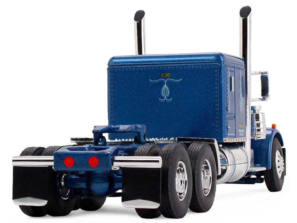Peterbilt 351 with 63" Flat Top Sleeper and 40' Vintage Trailer with Reefer "Western Distributing" Blue Metallic and White 1/64 Diecast Model by DCP/First Gear LuxuryLifeWay Online Store