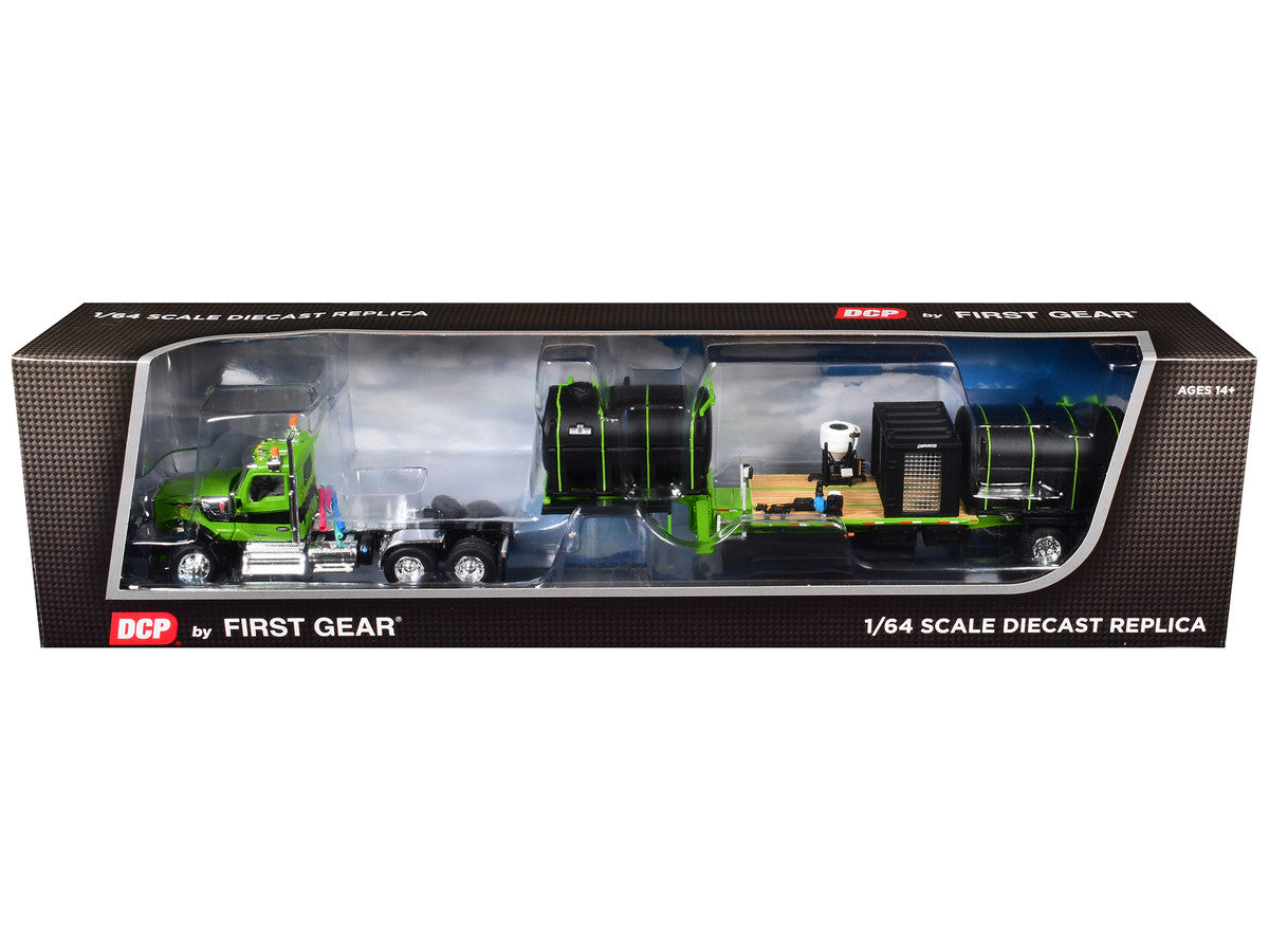 Kenworth W900 Day Cab with Demco 42' Liquid Fertilizer Tender Trailer Green and Black 1/64 Diecast Model by DCP/First Gear LuxuryLifeWay Online Store