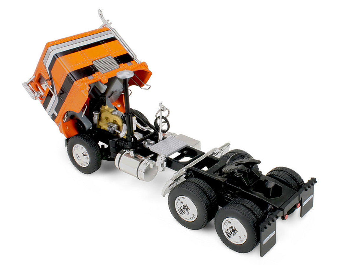 Freightliner COE and 45' Wilson Vintage Livestock Trailer Orange with Stripes 1/64 Diecast Model by DCP/First Gear LuxuryLifeWay Online Store