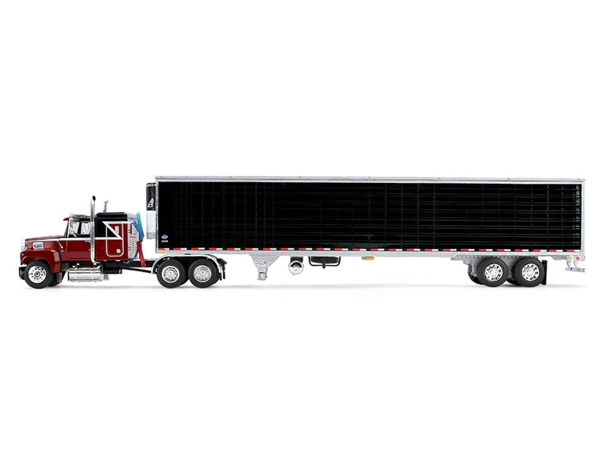 Ford LTL 9000 with 48" Flat Top Sleeper and 53' Utility Trailer with Reefer Volcano Red and Black 1/64 Diecast Model by First Gear LuxuryLifeWay Online Store