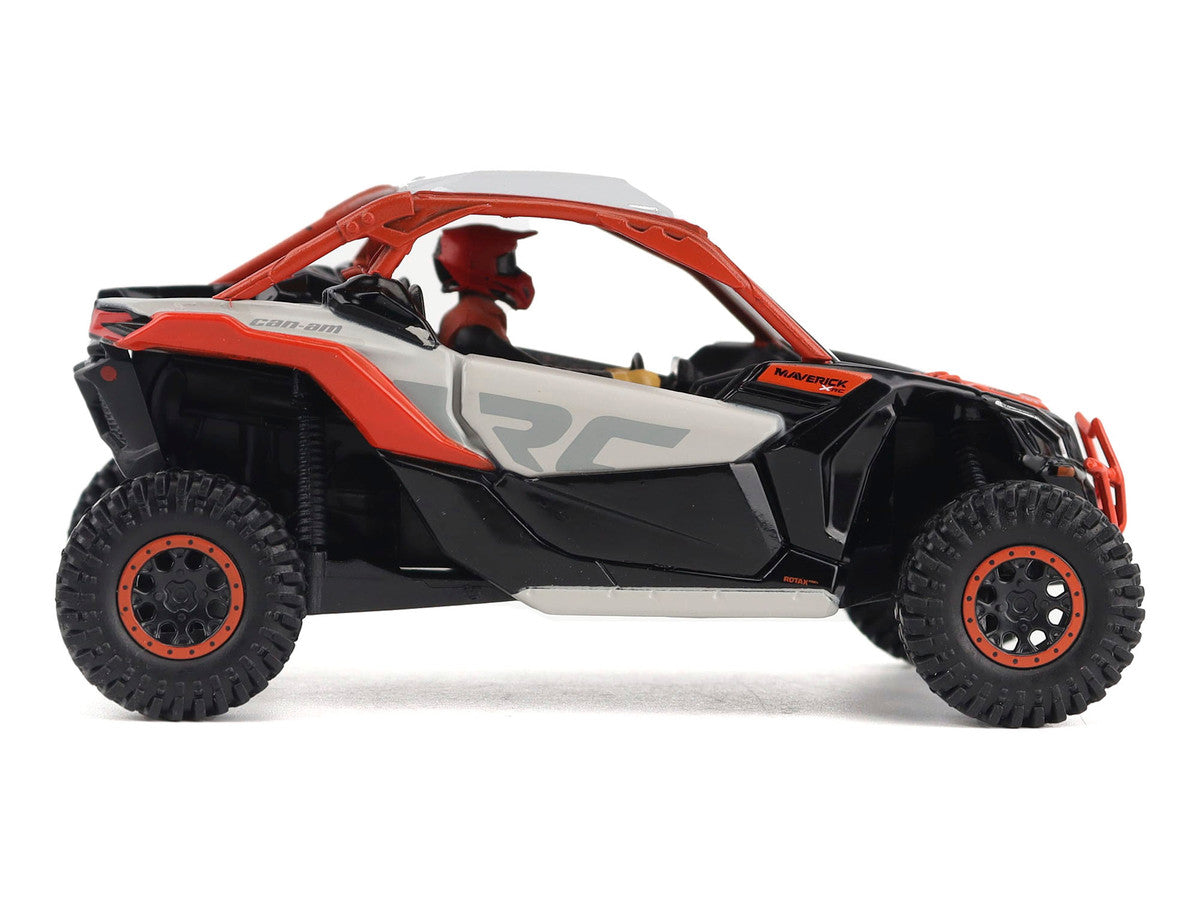 Can-Am Maverick X3 X RS Turbo RR Chalk Gray and Magma Red with Driver Figure 1/32 Diecast Model by BRP Models LuxuryLifeWay Online Store
