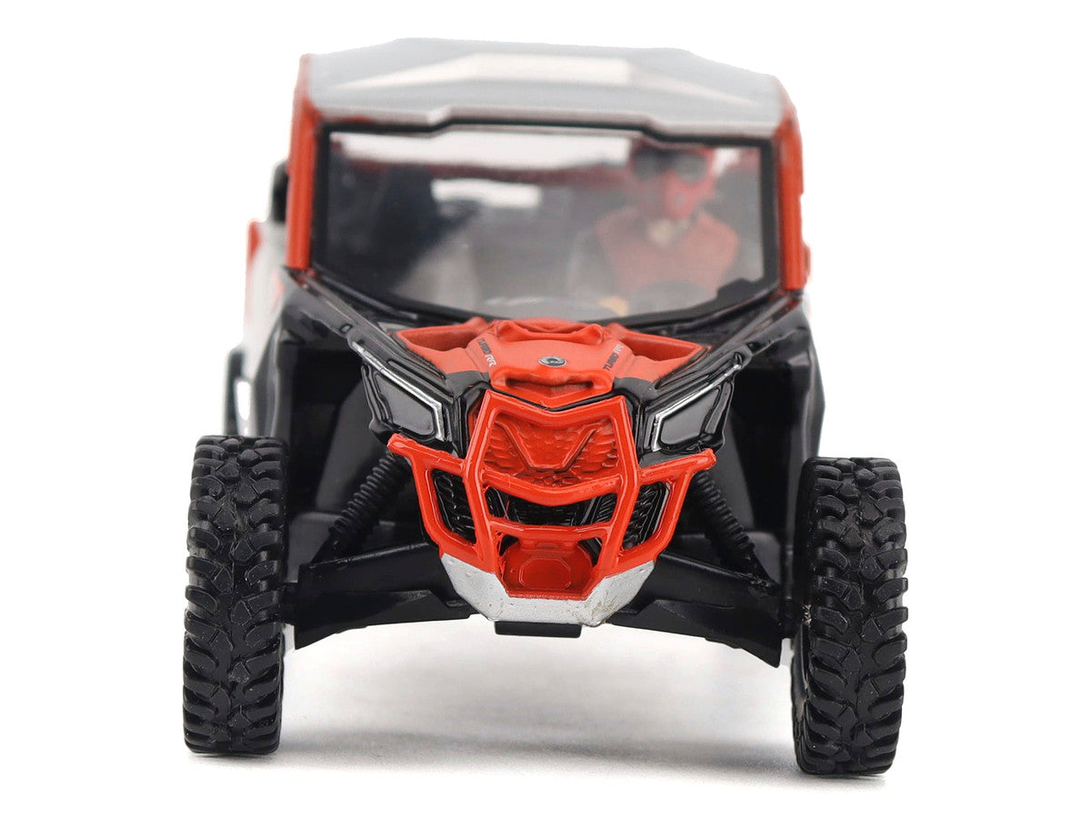 Can-Am Maverick X3 X RS Turbo RR Chalk Gray and Magma Red with Driver Figure 1/32 Diecast Model by BRP Models LuxuryLifeWay Online Store