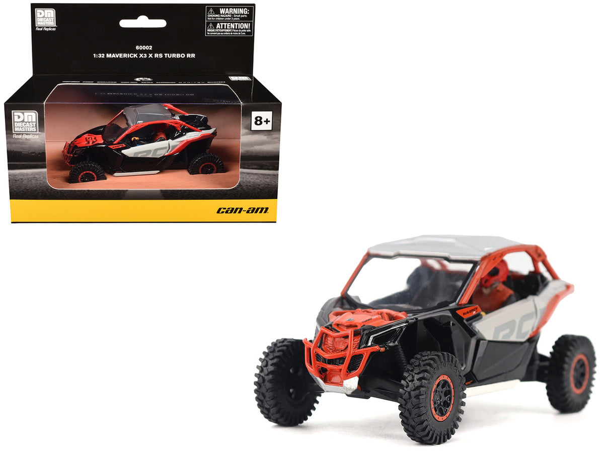 Can-Am Maverick X3 X RS Turbo RR Chalk Gray and Magma Red with Driver Figure 1/32 Diecast Model by BRP Models LuxuryLifeWay Online Store